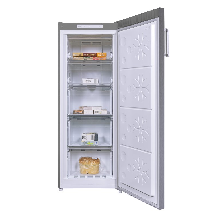 electriQ 166 Litre Freestanding Upright Freezer - Stainless Steel