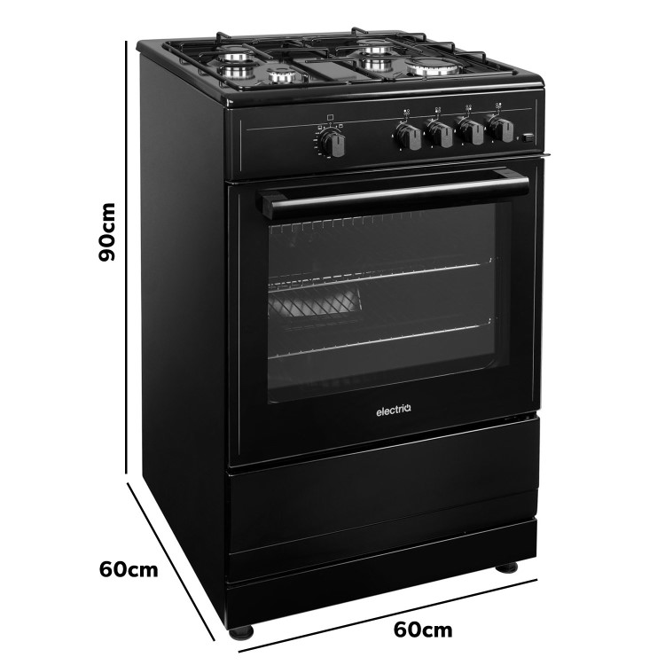 electriQ 60cm Gas Cooker - Black