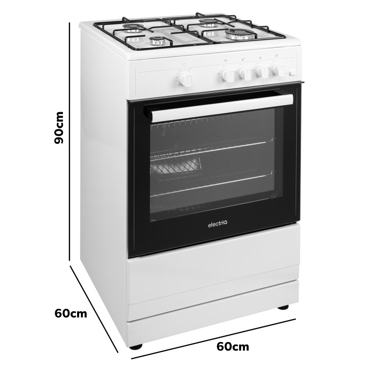 electriQ 60cm Gas Cooker - White