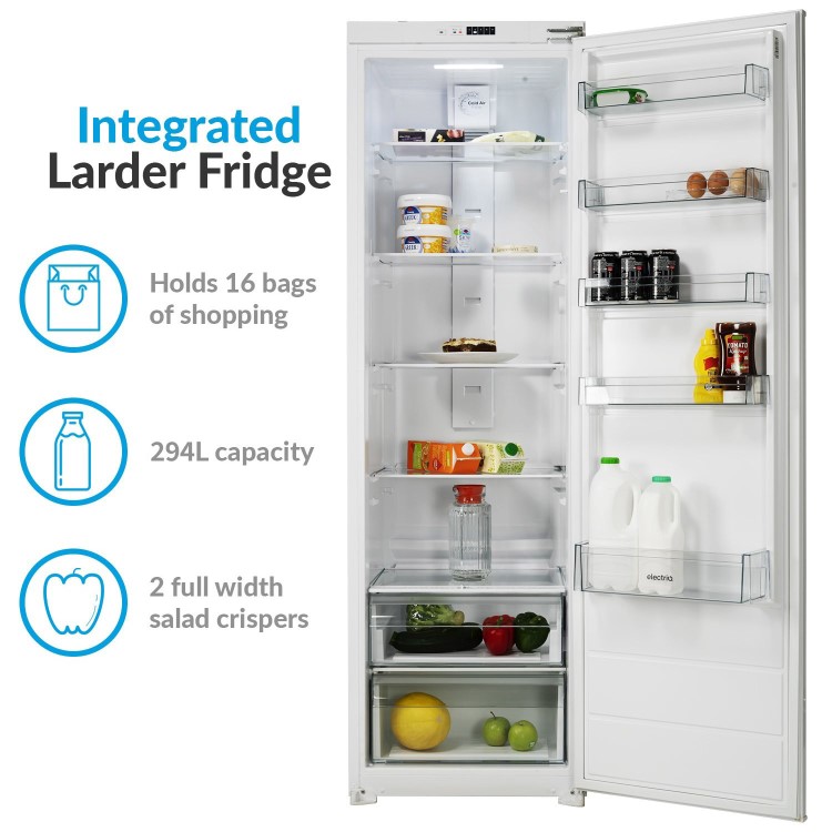 Refurbished electriQ EQINTFRIDGETALLVE Integrated 294 Litre In Column Fridge