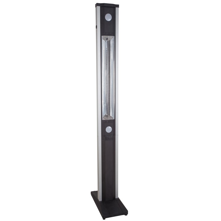 electriQ Freestanding Electric Patio Heater - 1.8kW with 5 Heat Settings Remote and Light