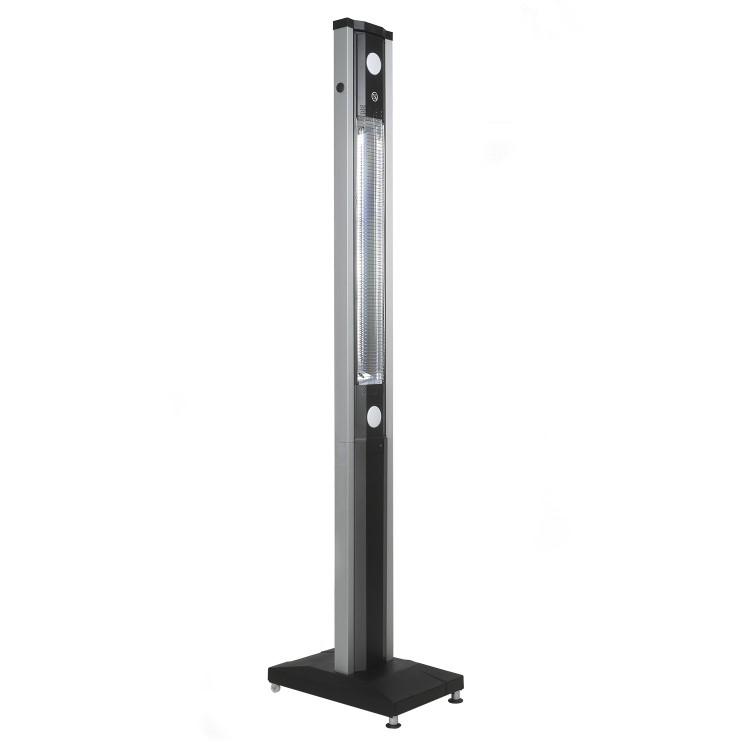 electriQ Freestanding Electric Patio Heater - 1.8kW with 5 Heat Settings Remote and Light