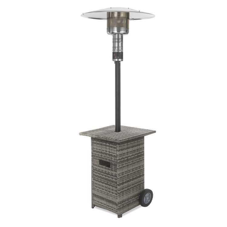 Refurbished electriQ EQODHMGR Mushroom Outdoor Gas Patio Heater Grey Wicker/Rattan