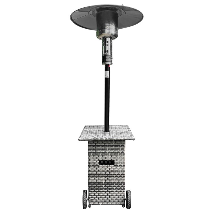 Refurbished electriQ EQODHMGR Mushroom Outdoor Gas Patio Heater Grey Wicker/Rattan