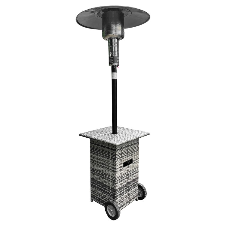 Refurbished electriQ EQODHMGR Mushroom Outdoor Gas Patio Heater Grey Wicker/Rattan