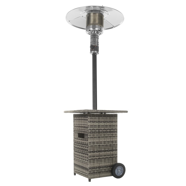 Refurbished electriQ EQODHMGR Mushroom Outdoor Gas Patio Heater Grey Wicker/Rattan