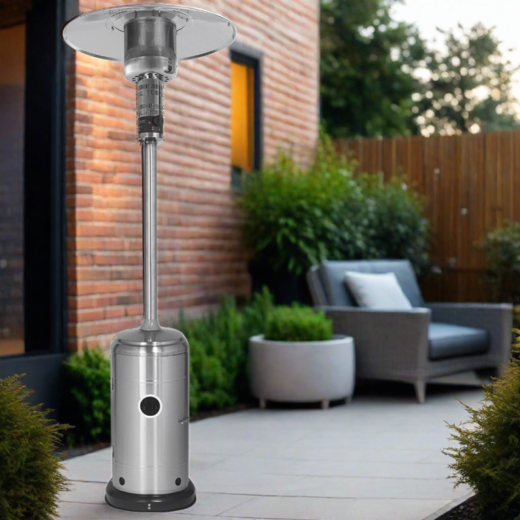 Refurbished electriQ EQODHMSS Outdoor Gas Patio Heater Mushroom Style Silver