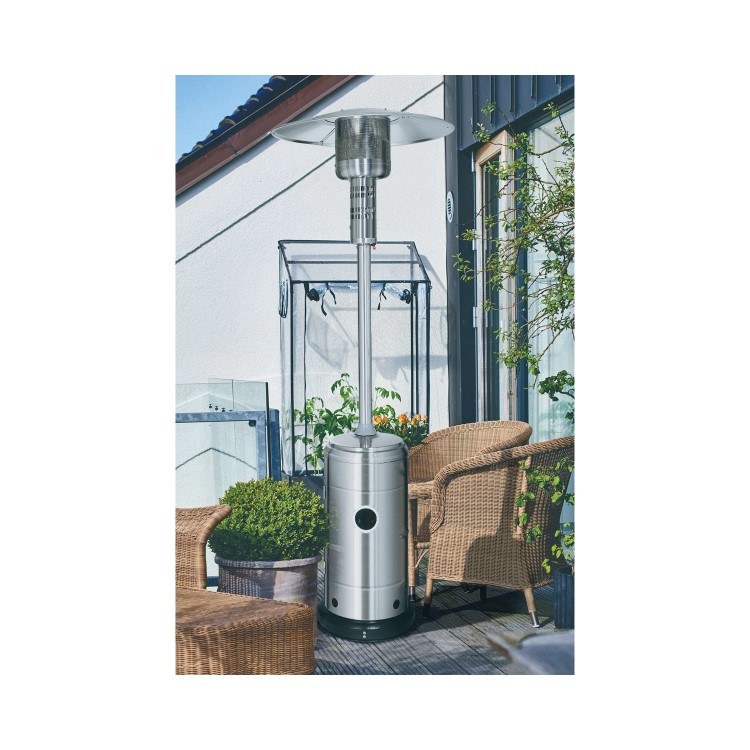 Refurbished electriQ EQODHMSS Outdoor Gas Patio Heater Mushroom Style Silver