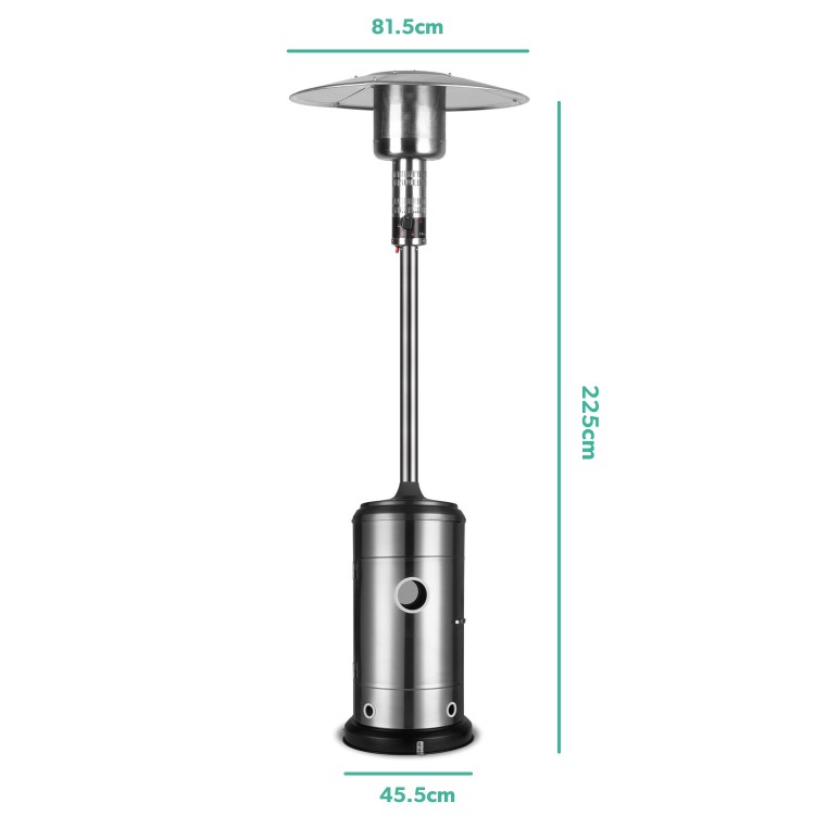 Refurbished electriQ EQODHMSS Outdoor Gas Patio Heater Mushroom Style Silver