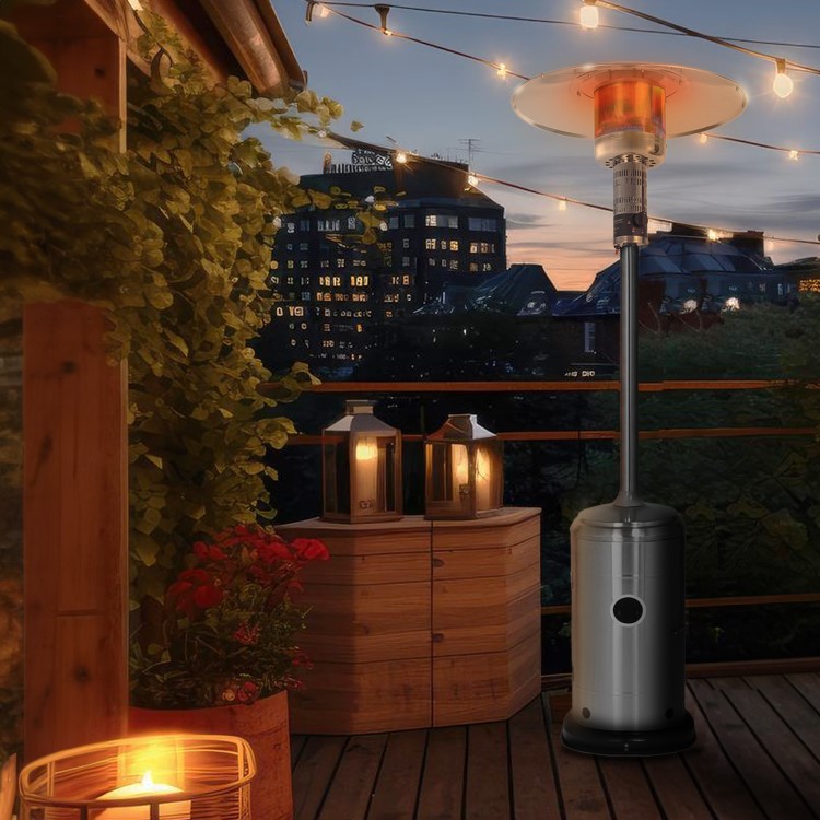 Refurbished electriQ EQODHMSS Outdoor Gas Patio Heater Mushroom Style Silver