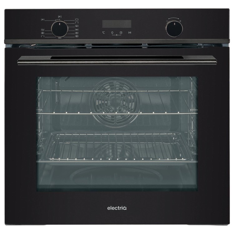 Refurbished electriQ EQOVENA3BK 60cm Single Built In Electric Oven Black