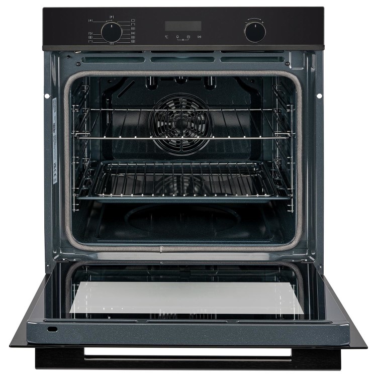 Refurbished electriQ EQOVENA3BK 60cm Single Built In Electric Oven Black