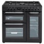 electriQ 90cm Triple Cavity Dual Fuel Range Cooker - Black