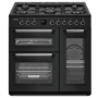 electriQ 90cm Triple Cavity Dual Fuel Range Cooker - Black