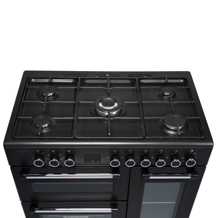 electriQ 90cm Triple Cavity Dual Fuel Range Cooker - Black