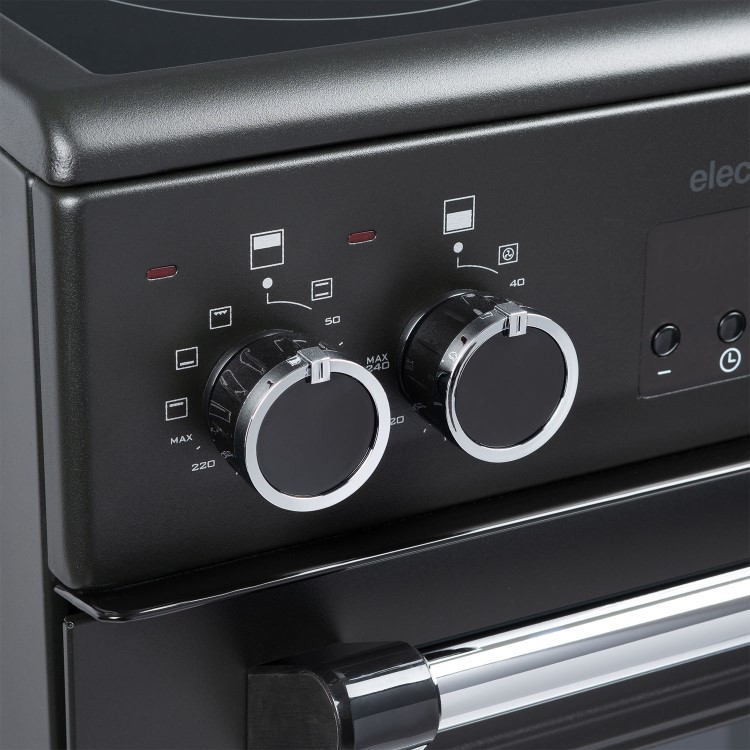 electriQ 90cm Triple Cavity Dual Fuel Range Cooker - Black