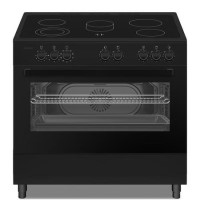 electriQ 90cm Single Cavity Range Cooker with Ceramic Hob - Black