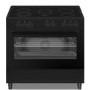 electriQ 90cm Single Cavity Range Cooker with Ceramic Hob - Black