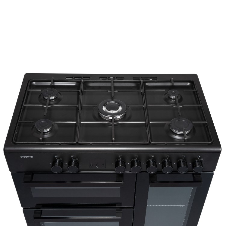 electriQ 90cm Triple Cavity Dual Fuel Range Cooker - Black