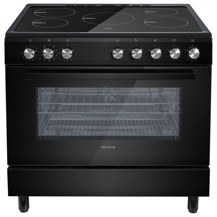 electriQ 90cm Single Cavity Induction Range Cooker - Black