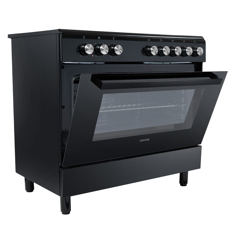 electriQ 90cm Single Cavity Induction Range Cooker - Black