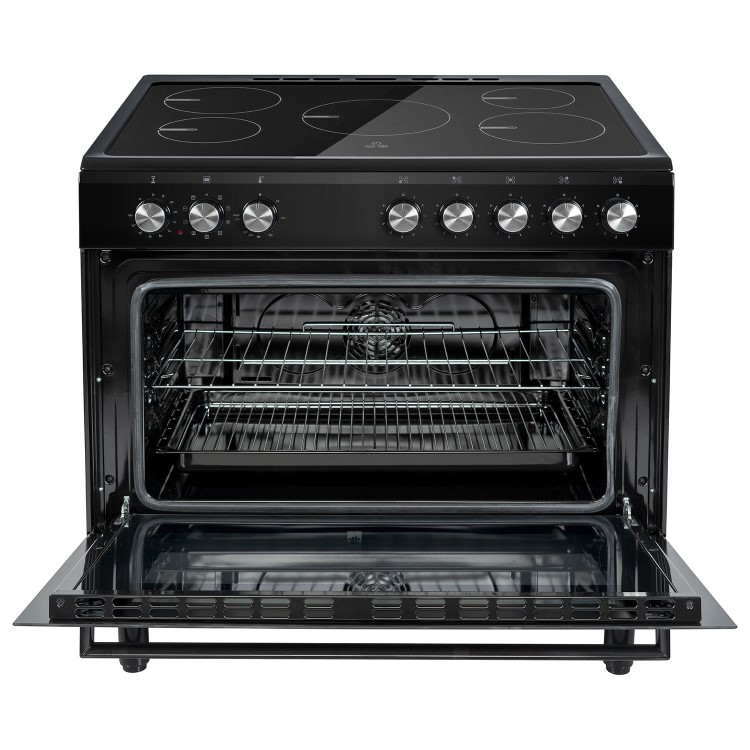 electriQ 90cm Single Cavity Induction Range Cooker - Black