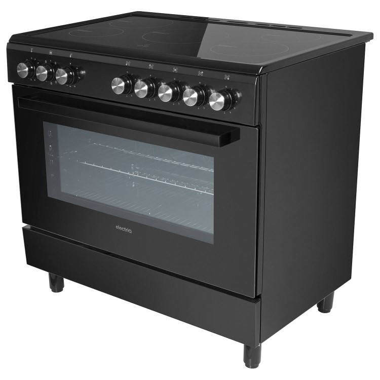 electriQ 90cm Single Cavity Induction Range Cooker - Black