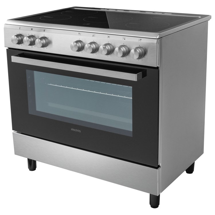 electriQ 90cm Single Cavity Induction Range Cooker - Stainless Steel