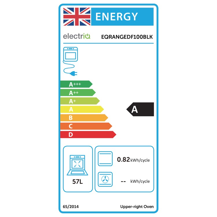 electriQ 100cm Dual Fuel Range Cooker - Black