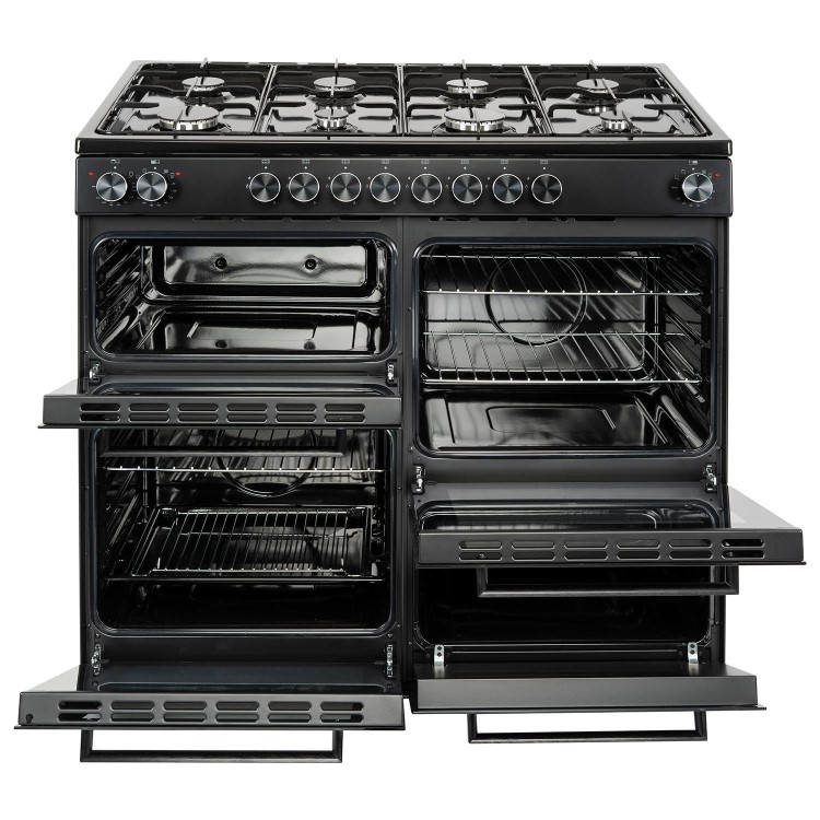 electriQ 100cm Dual Fuel Range Cooker - Black