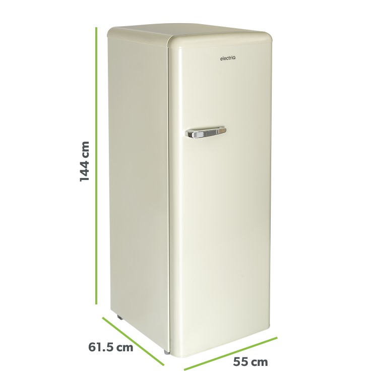 electriQ Retro 194 Litre Freestanding Fridge with Ice Box - Cream