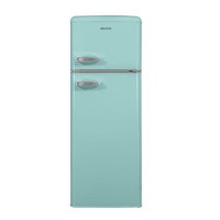 Refurbished electriQ EQRETROTMBLUEVE Freestanding 208 Litre 80/20 Retro Fridge Freezer Blue