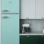 Refurbished electriQ EQRETROTMBLUEVE Freestanding 208 Litre 80/20 Retro Fridge Freezer Blue