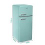 Refurbished electriQ EQRETROTMBLUEVE Freestanding 208 Litre 80/20 Retro Fridge Freezer Blue