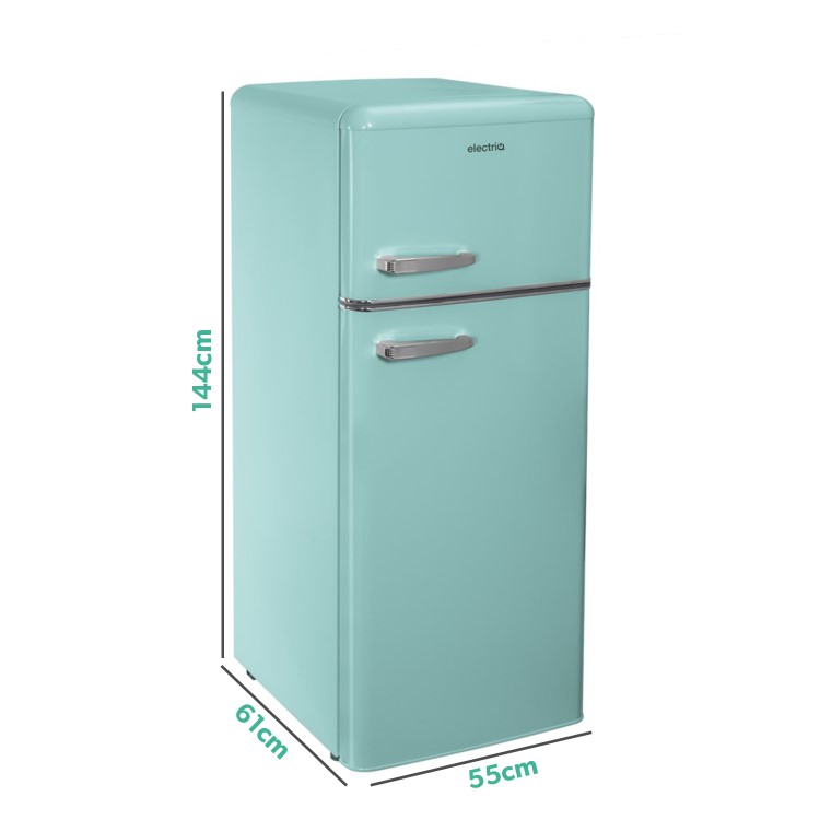 electriQ 208 Litre 80/20 Retro Freestanding Fridge Freezer - Blue