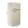 electriQ 204 Litre 80/20 Retro Freestanding Fridge Freezer - Cream