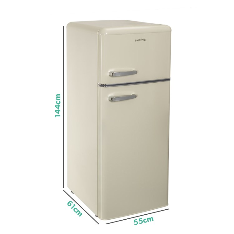 Refurbished electriQ EQRETROTMCREAMVE Freestanding 204 Litre 80/20 Retro Fridge Freezer Cream