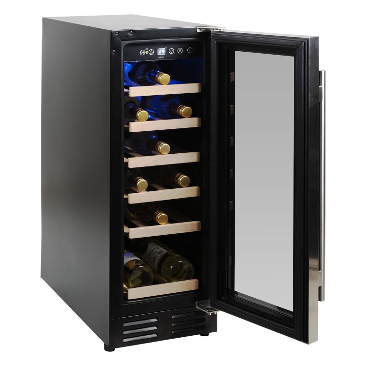 electriQ 18 Bottle Freestanding Under Counter Wine Cooler Single Zone 30cm Wide 82cm Tall - White