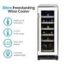 electriQ 18 Bottle Freestanding Under Counter Wine Cooler Single Zone 30cm Wide 82cm Tall - White