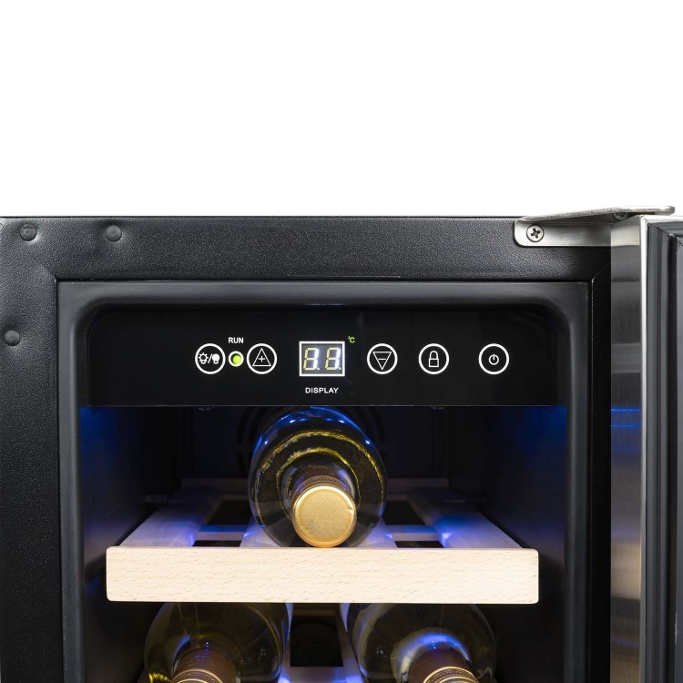 electriQ 18 Bottle Freestanding Under Counter Wine Cooler Single Zone 30cm Wide 82cm Tall - White