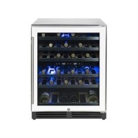 electriQ 51 Bottle Freestanding Under Counter Wine Cooler Dual Zone 60cm Wide 82cm Tall - Stainless Steel