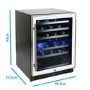 electriQ 51 Bottle Freestanding Under Counter Wine Cooler Dual Zone 60cm Wide 82cm Tall - Stainless Steel