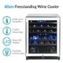 electriQ 51 Bottle Freestanding Under Counter Wine Cooler Dual Zone 60cm Wide 82cm Tall - Stainless Steel