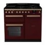 Rangemaster Estel Deluxe 100cm Dual Fuel Range Cooker - Bordeaux + Brass