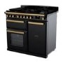 Rangemaster Estel Deluxe 100cm Dual Fuel Range Cooker - Gloss Black & Brass