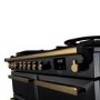 Rangemaster Estel Deluxe 100cm Dual Fuel Range Cooker - Gloss Black & Brass