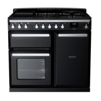 Rangemaster Estel Deluxe 100cm Dual Fuel Range Cooker - Gloss Black + Chrome