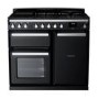 Rangemaster Estel Deluxe 100cm Dual Fuel Range Cooker - Gloss Black + Chrome