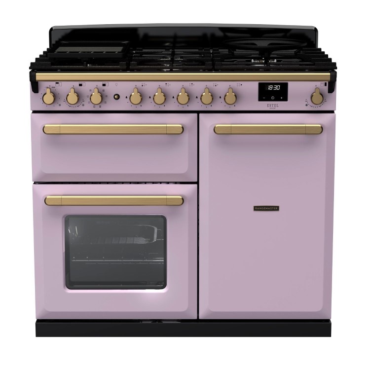 Rangemaster Estel Deluxe 100cm Dual Fuel Range Cooker - Heather + Brass