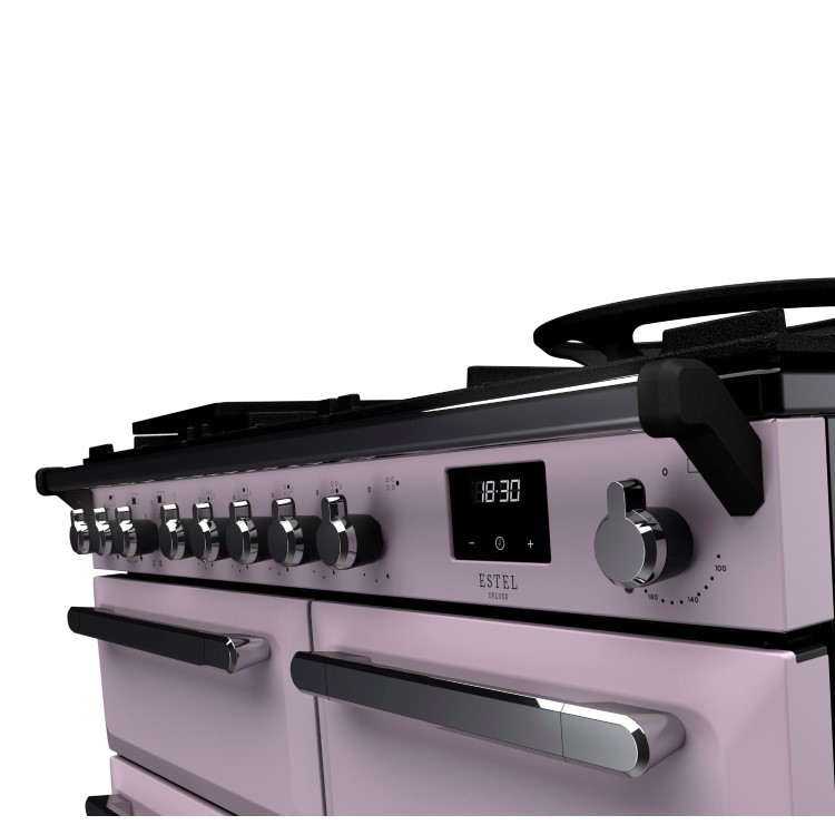 Rangemaster Estel Deluxe 100cm Dual Fuel Range Cooker - Heather + Chrome